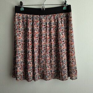 LOFT factory Chiffon Floral Pleated Skirt